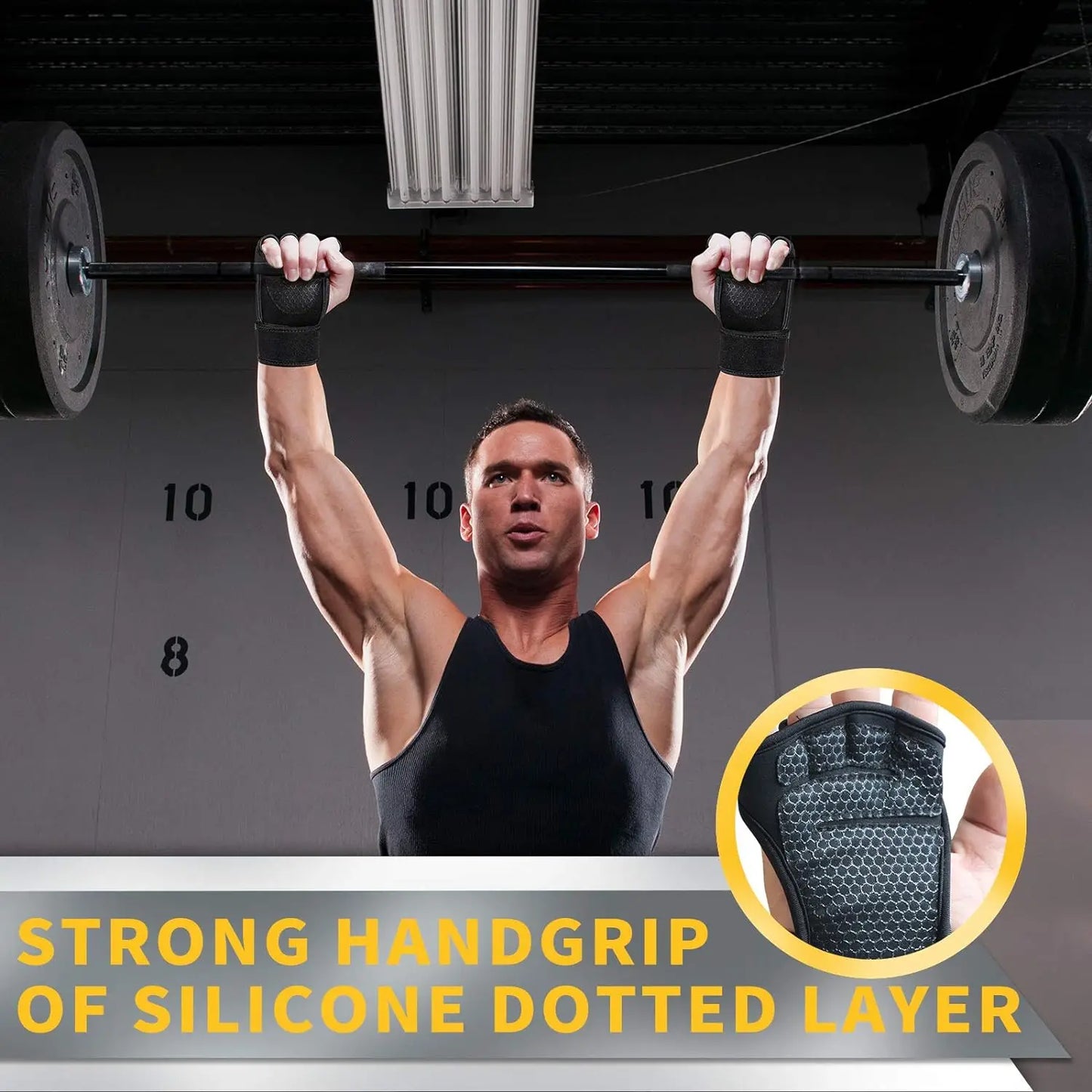 "Guantes de Gym con Soporte de Muñeca - Agarre Antideslizante y Máxima Protección"