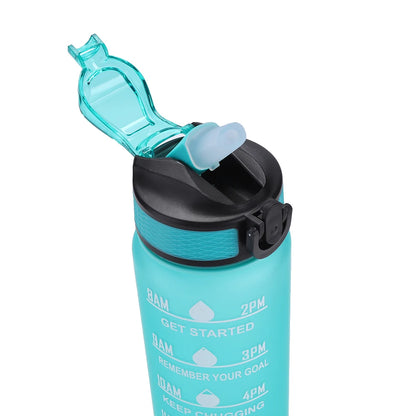 "Botella de Agua Deportiva 1L con Pajita - Libre de BPA | Perfecta para Gym"