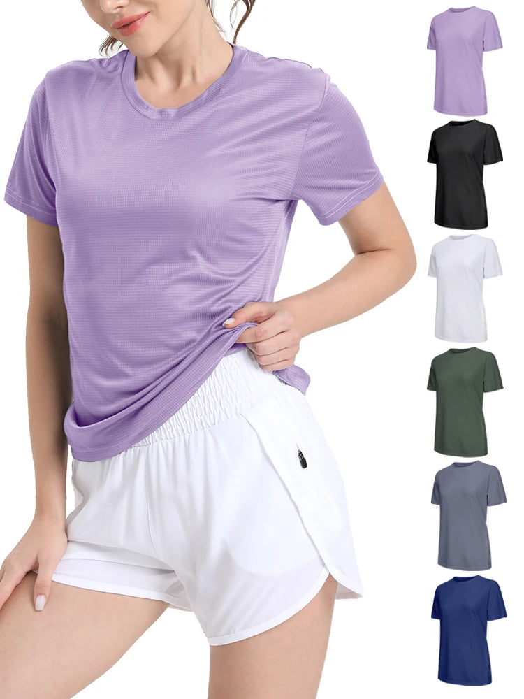 Camiseta Deportiva de Mujer para Gym - Manga Corta Transpirable | Yoga y Fitness